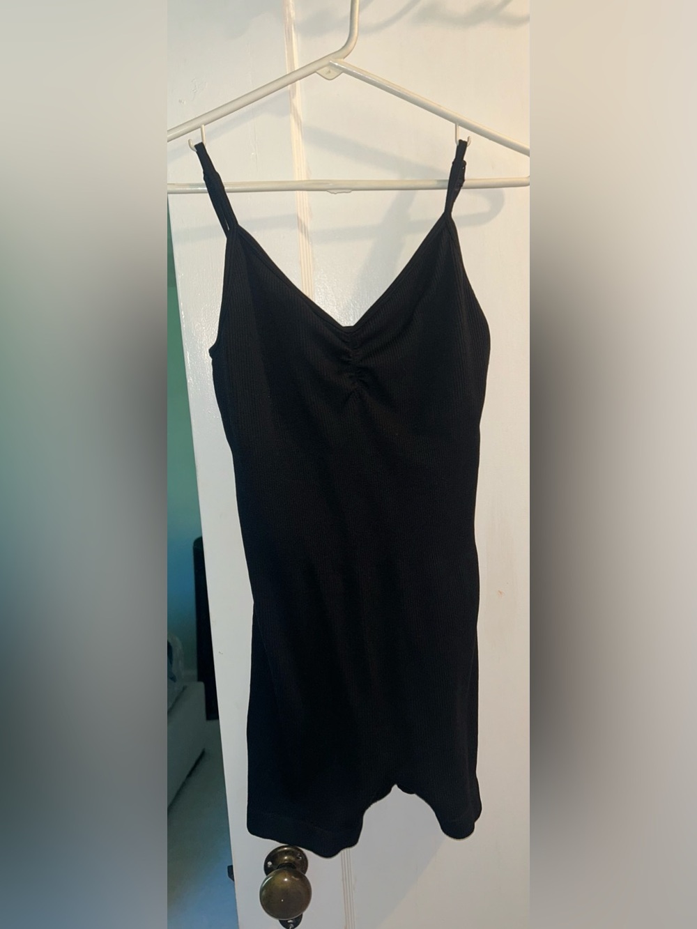 American Eagle Outfitters Black Ribbed Romper